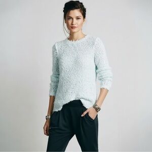 Free People September Song Frayed Knit Sweater Mint Green Size Small NWT